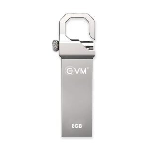 EVM EnStore 8GB USB 2.0 Durable Metal Flash Drive | Dependable 15MB/s Read|Rugged Metal Body | Seamless Plug & Play | Laptop Desktop Car Stereo Set-Top Box | 10 Years Warranty (EVMPD/8GB)