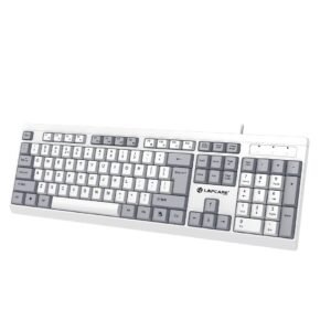 LAPCARE USB Alfa Keyboard 7 Wired Membrane Keyboard | 104-Key US Layout | UV Coated Keycaps | Ergonomic Design | Quiet & Durable Membrane Build | 1-Year Warranty (LOX-106)