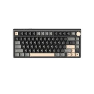 RK ROYAL KLUDGE R75 Wireless Mechanical Keyboard, 75% Percent Custom Gaming Keyboard Gasket Mount RGB Backlit with Knob & PBT Keycaps, BT5.1/2.4GHz/USB-C, Hot Swappable Cream Switch