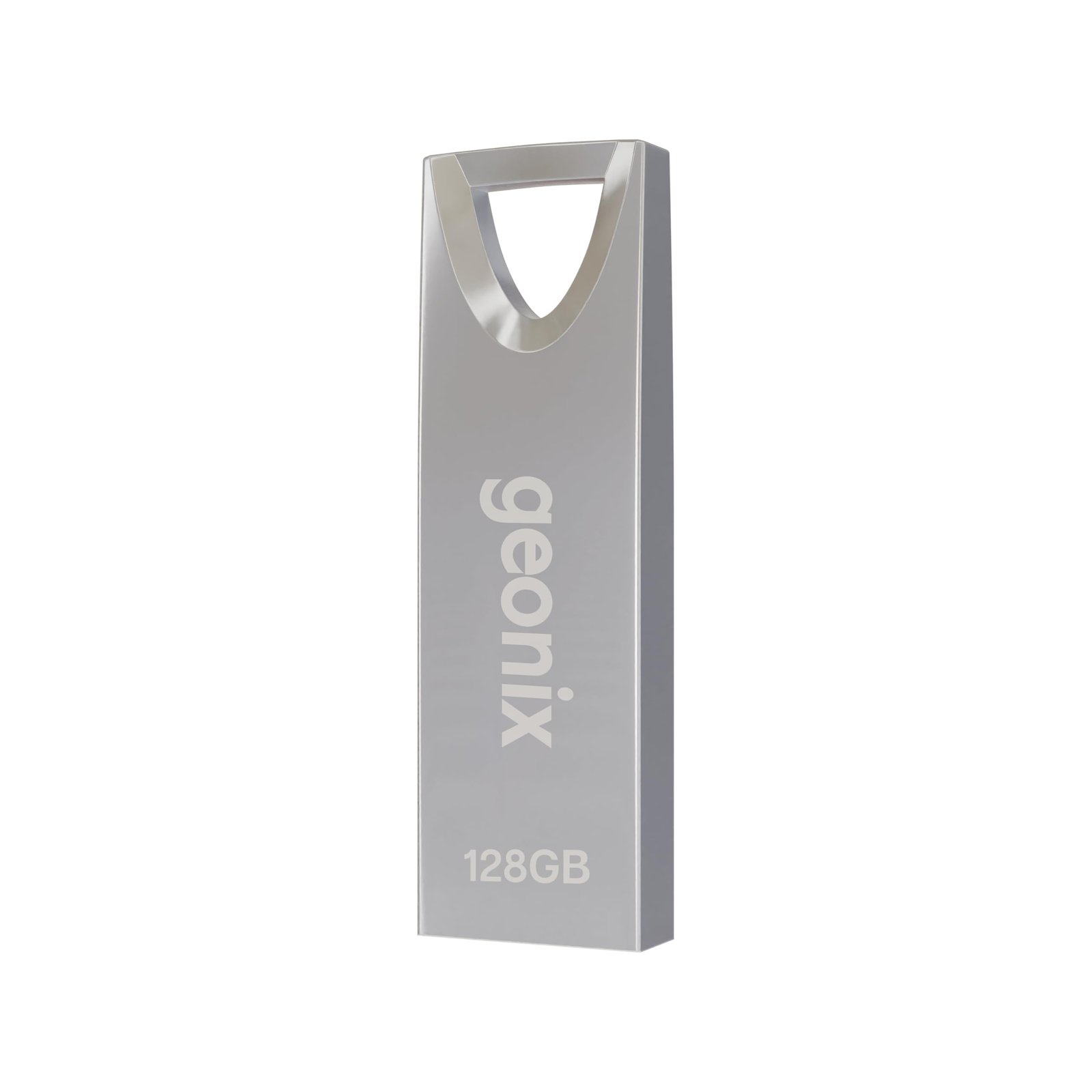 Geonix Pendrive I Silver I USB 2.0 I Keyring Design I Lightweight I Variant 128GB I 5 Years Warranty 128GB