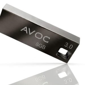 AVOC Flash F02 8GB USB 3.0 Pen Drive, High-Speed Metal USB Flash Drive, Durable Metal Body, Compatible with Laptop, Desktop, Audio Player, Plug & Play Data Storage