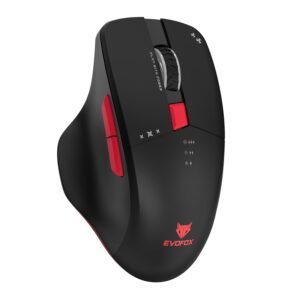 EvoFox Shadow X Pro Wireless Gaming Mouse Tri-Mode Rechargeable | BT, USB 2.4G & Wired, S203 Sensor, 1000Hz Polling Rate, 6400 DPI, RGB Lighting, 6 Programmable Buttons, Software Support