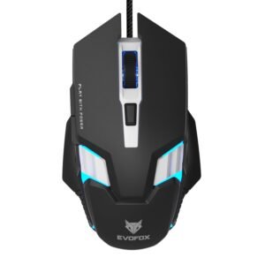 EvoFox Starter Series Spectre USB Wired Gaming Mouse with Upto 3600 DPI Gaming Sensor | 6 Buttons Design | Upto 7 Million Clicks | 7 Colours Rainbow Lighting | 1.5m Braided Cable (Black)