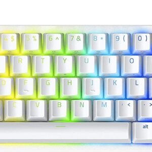 Razer Huntsman Mini - Mercury Edition - 60% Optical Gaming Keyboard (Clicky Purple Switch) - FRML Packaging