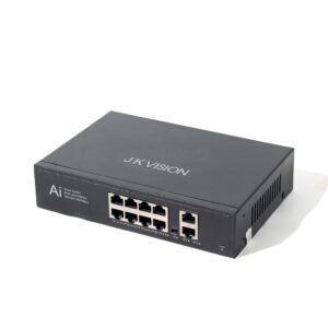 JK Vision 8+2 Gigabit Port Smart Unmanaged PoE Full Ethernet Adapter Switch, 8-Power Link Port 100/1000 and( 2-UpLink giga) Port 10/100/1000 MBPS Unmanaged CCTV Networking Switch