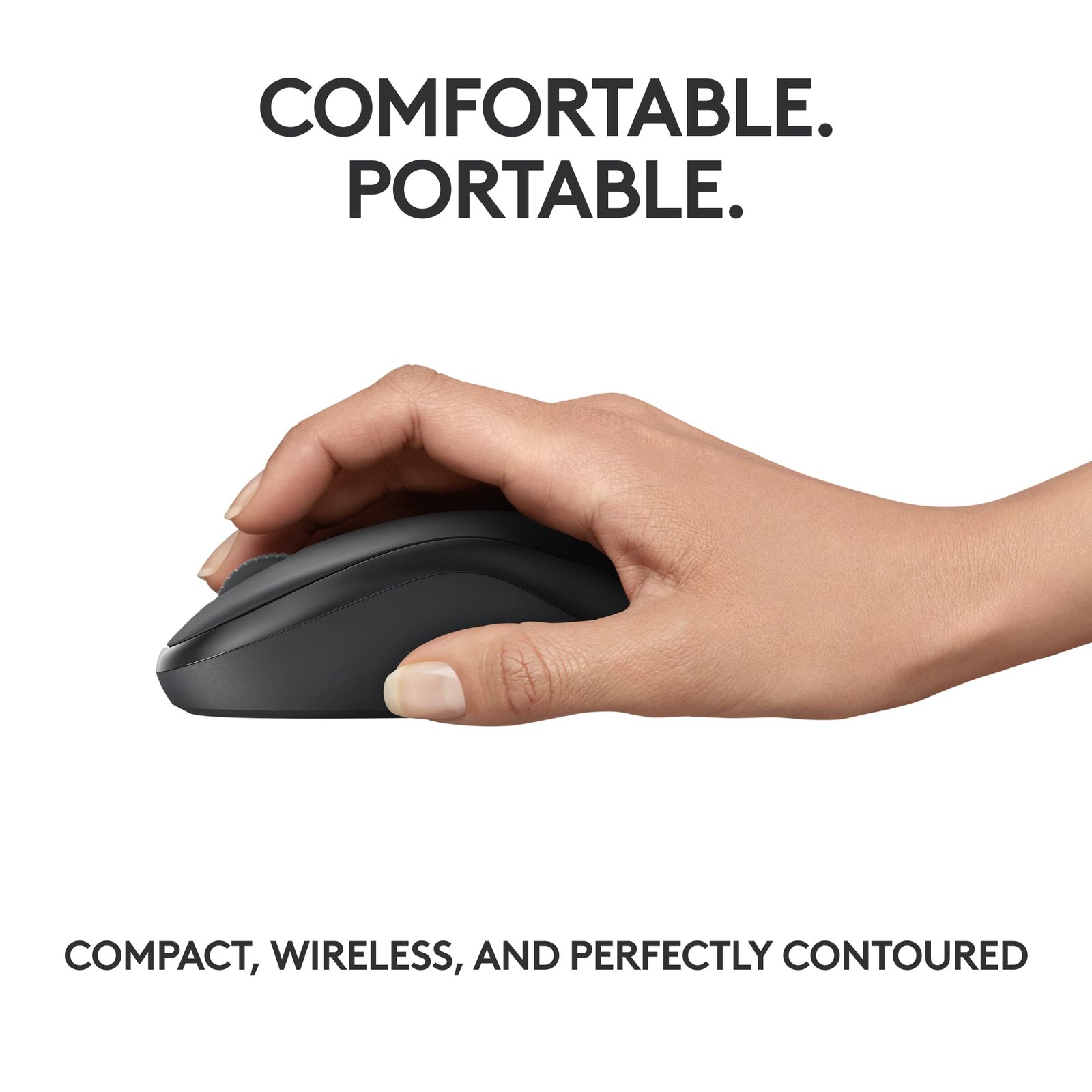 Logitech M240 Silent Bluetooth Mouse, Compact, Portable, Smooth Tracking, 18-Month Battery, for Windows, macOS, ChromeOS, Compatible with PC, Mac, Laptop, Tablets - Graphite