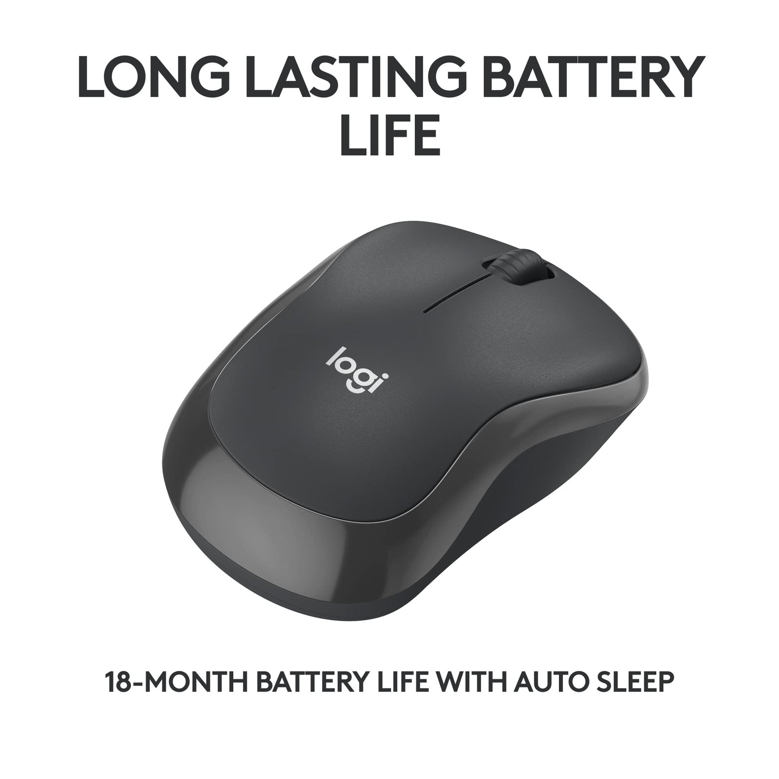 Logitech M240 Silent Bluetooth Mouse, Compact, Portable, Smooth Tracking, 18-Month Battery, for Windows, macOS, ChromeOS, Compatible with PC, Mac, Laptop, Tablets - Graphite