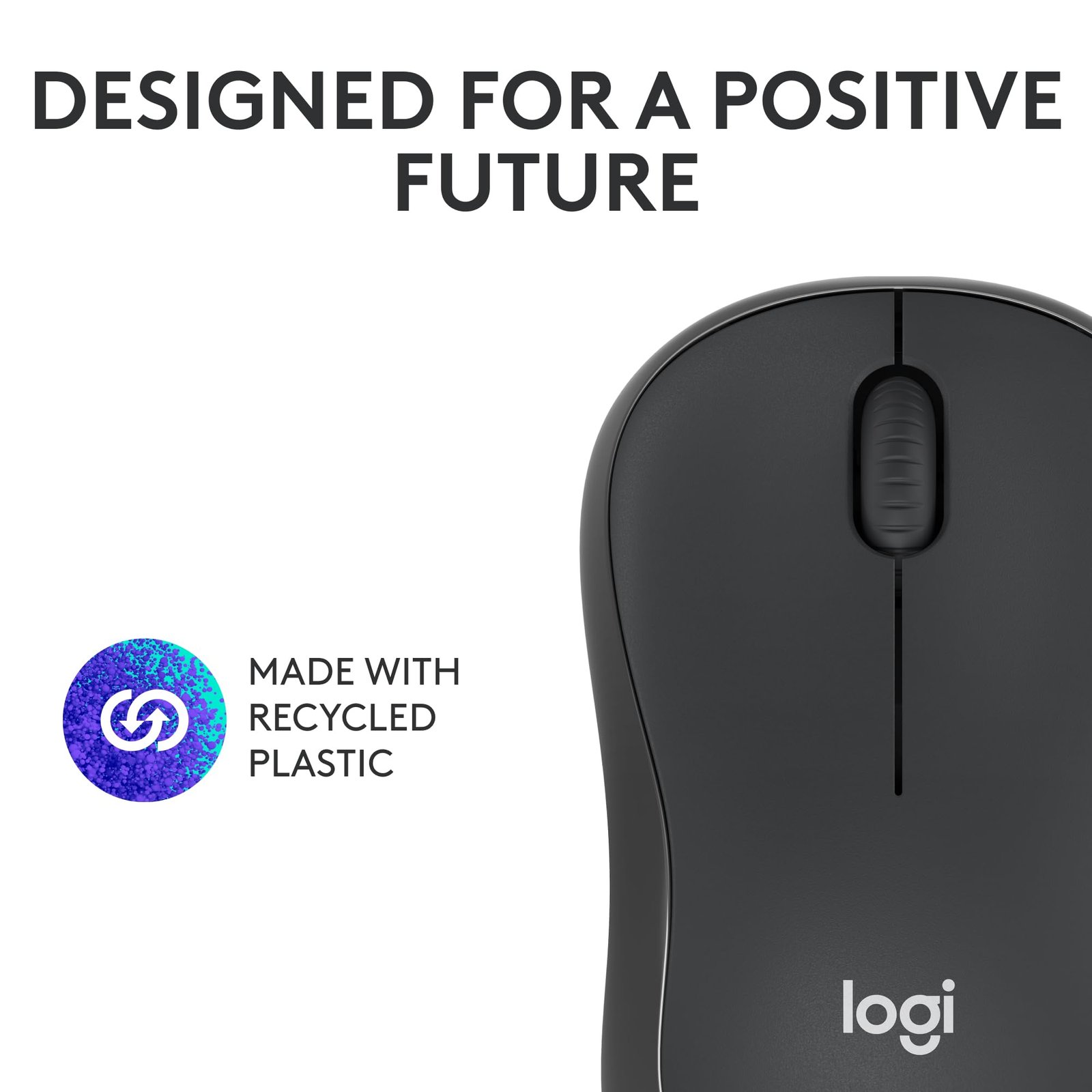 Logitech M240 Silent Bluetooth Mouse, Compact, Portable, Smooth Tracking, 18-Month Battery, for Windows, macOS, ChromeOS, Compatible with PC, Mac, Laptop, Tablets - Graphite