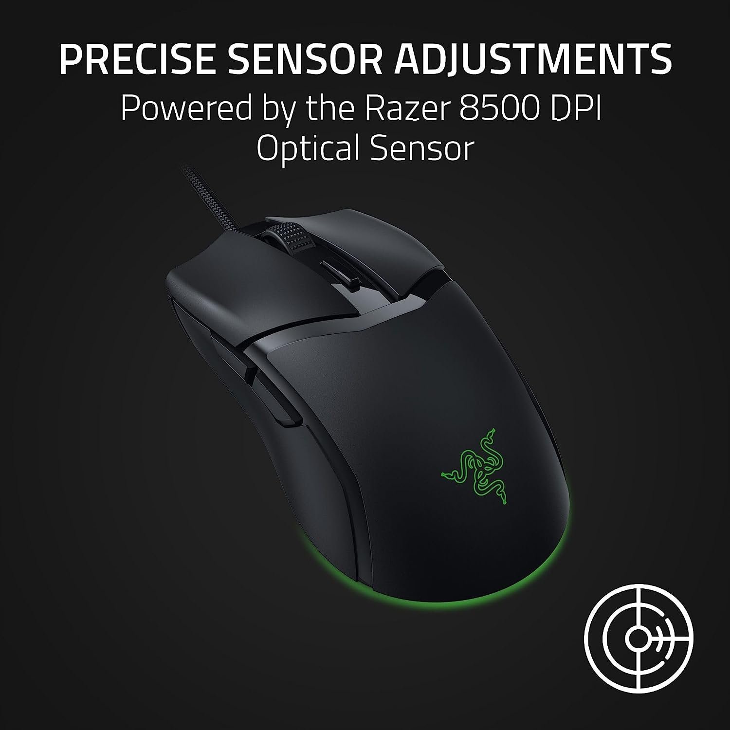 Razer Cobra Smartchoice Wired Gaming Mouse, 58g Lightweight Design, Gen-3 Optical Switches, Chroma RGB Underglow, 8500 DPI Optical Sensor, Speedflex Cable, Black