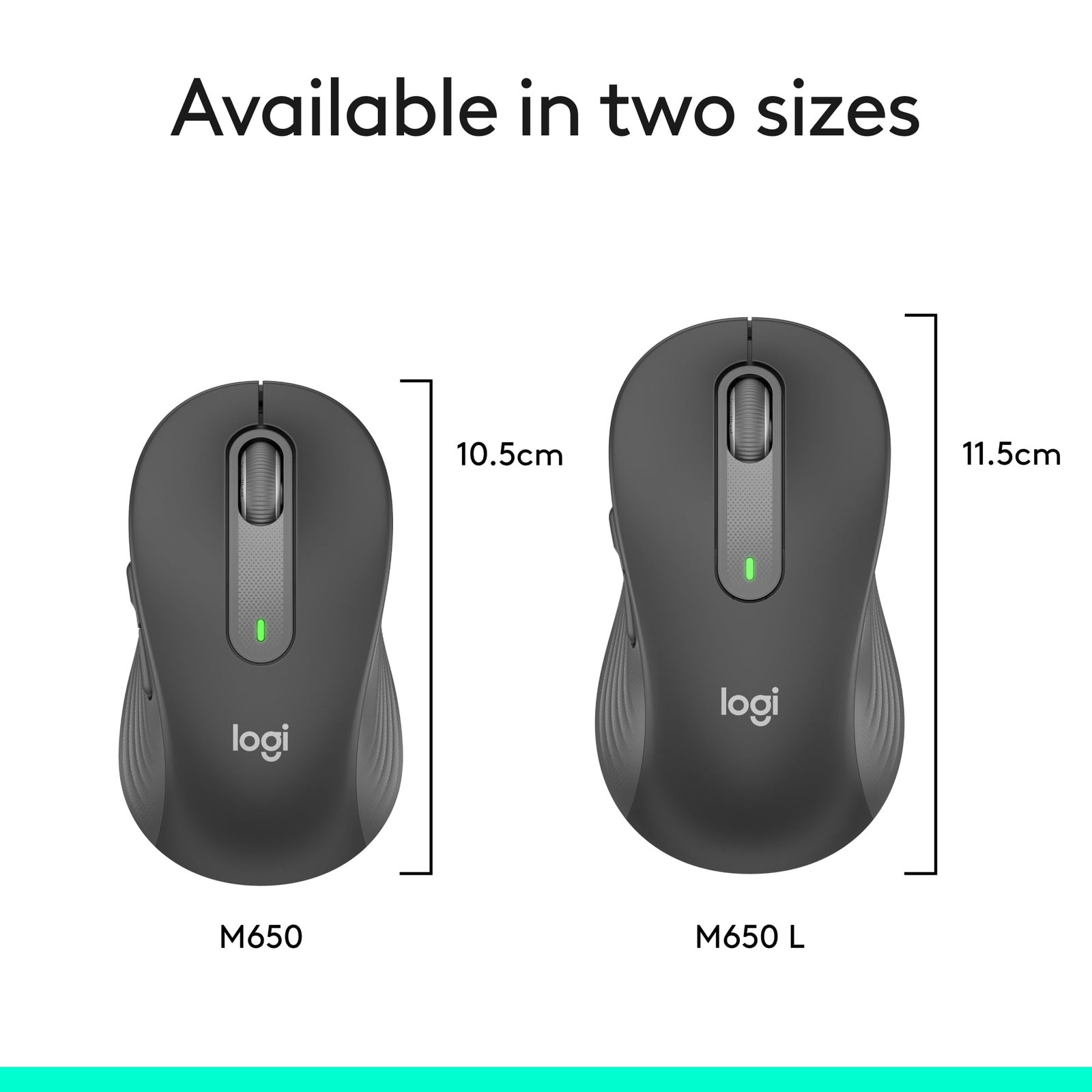 Logitech Signature M650 Wireless Mouse - for Small to Medium Sized Hands, 2-Year Battery, Silent Clicks, Customisable Side Buttons, Bluetooth -Graphite
