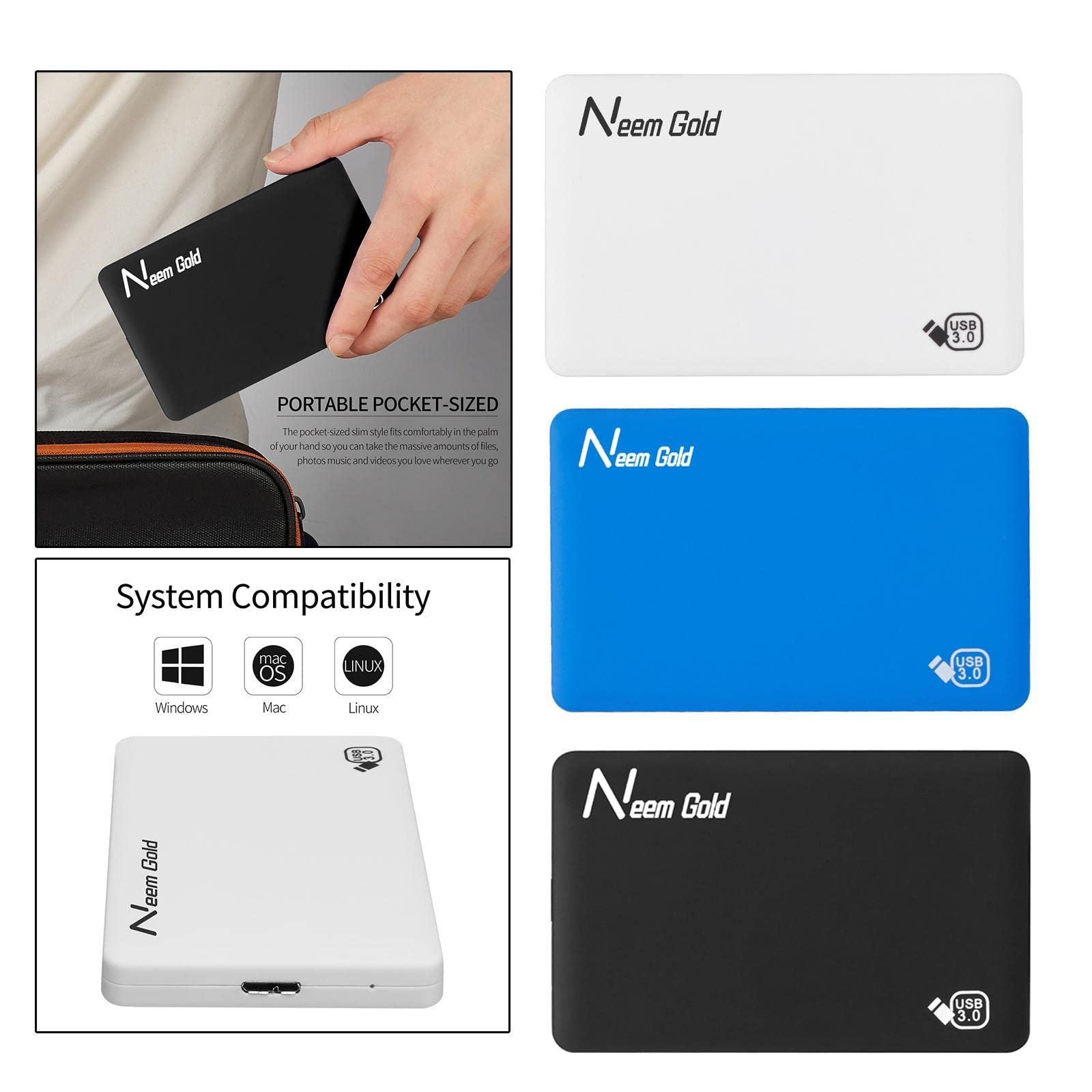 ZOOMELLA High Speed External Portable USB Hard Drive HDD for Laptops White 500Gb Computers/Tablets & Networking|Drives, Storage & Blank Media|Hard Drives (HDD, Ssd & NAS)|External Hard Disk Drives