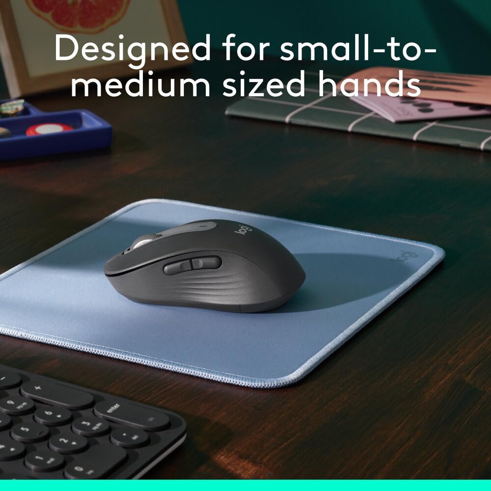 Logitech Signature M650 Wireless Mouse - for Small to Medium Sized Hands, 2-Year Battery, Silent Clicks, Customisable Side Buttons, Bluetooth -Graphite