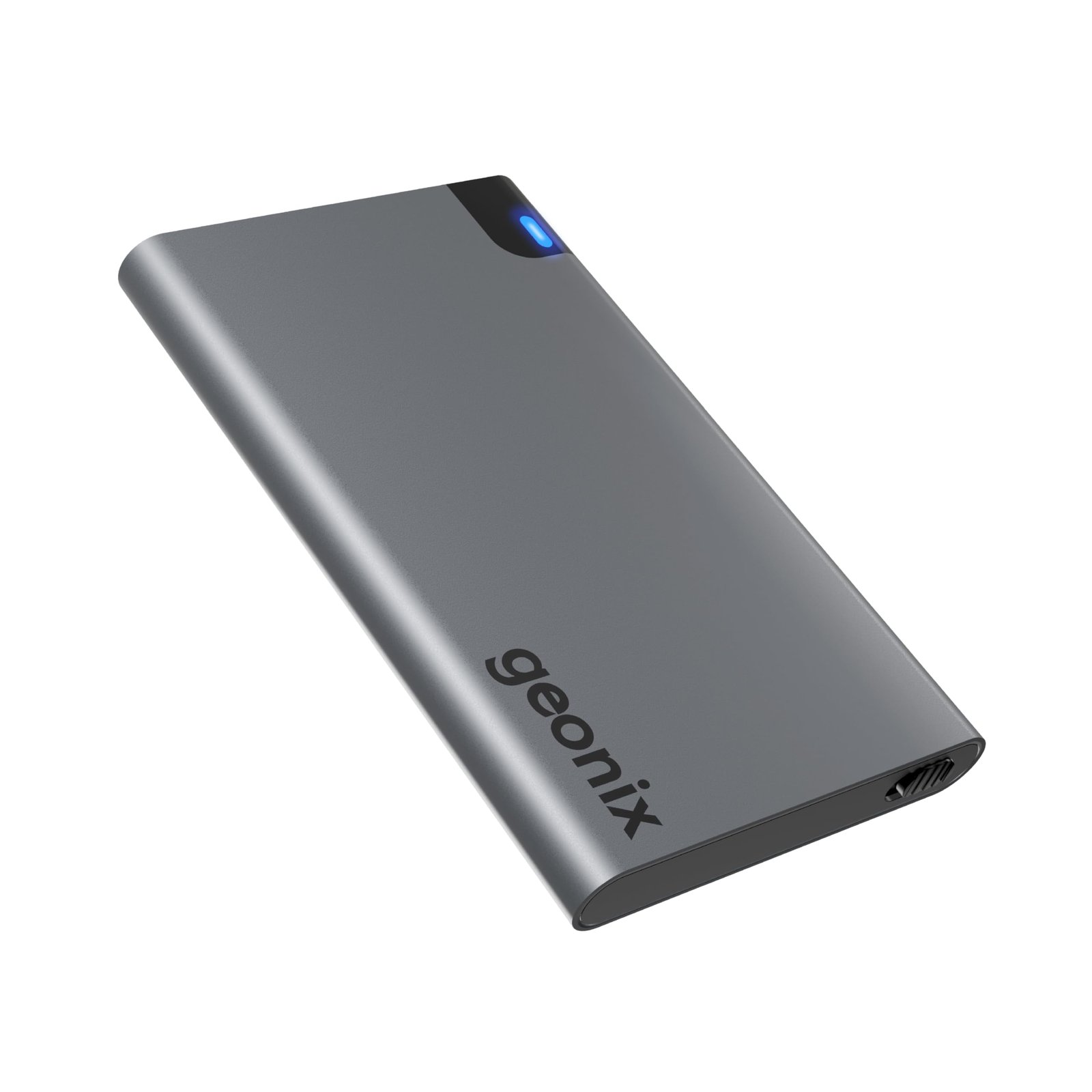 Geonix PowerShell AL1 500GB Portable External Hard Drive 2.5-Inch SATA USB 3.1, Upto 5Gbps with UASP Support, LED Indicator, Shockproof Protection, Aluminium Case with 3 Year Warranty (Gray)