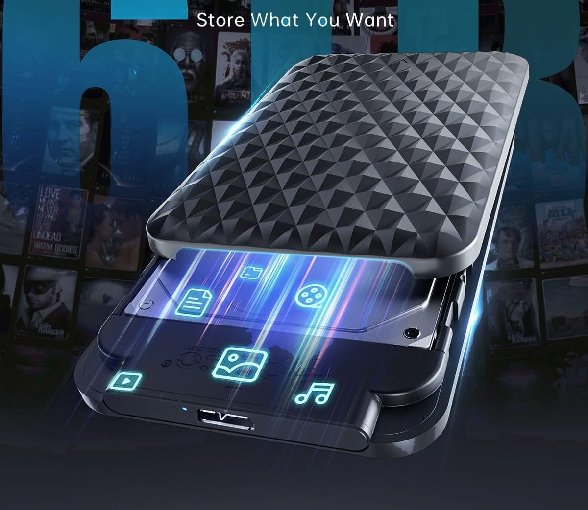 1TB Portable External Hard Disk Drive - External Storage Drive - USB 3.0 for PC Laptop Windows and Mac, External HDD. (Cube)