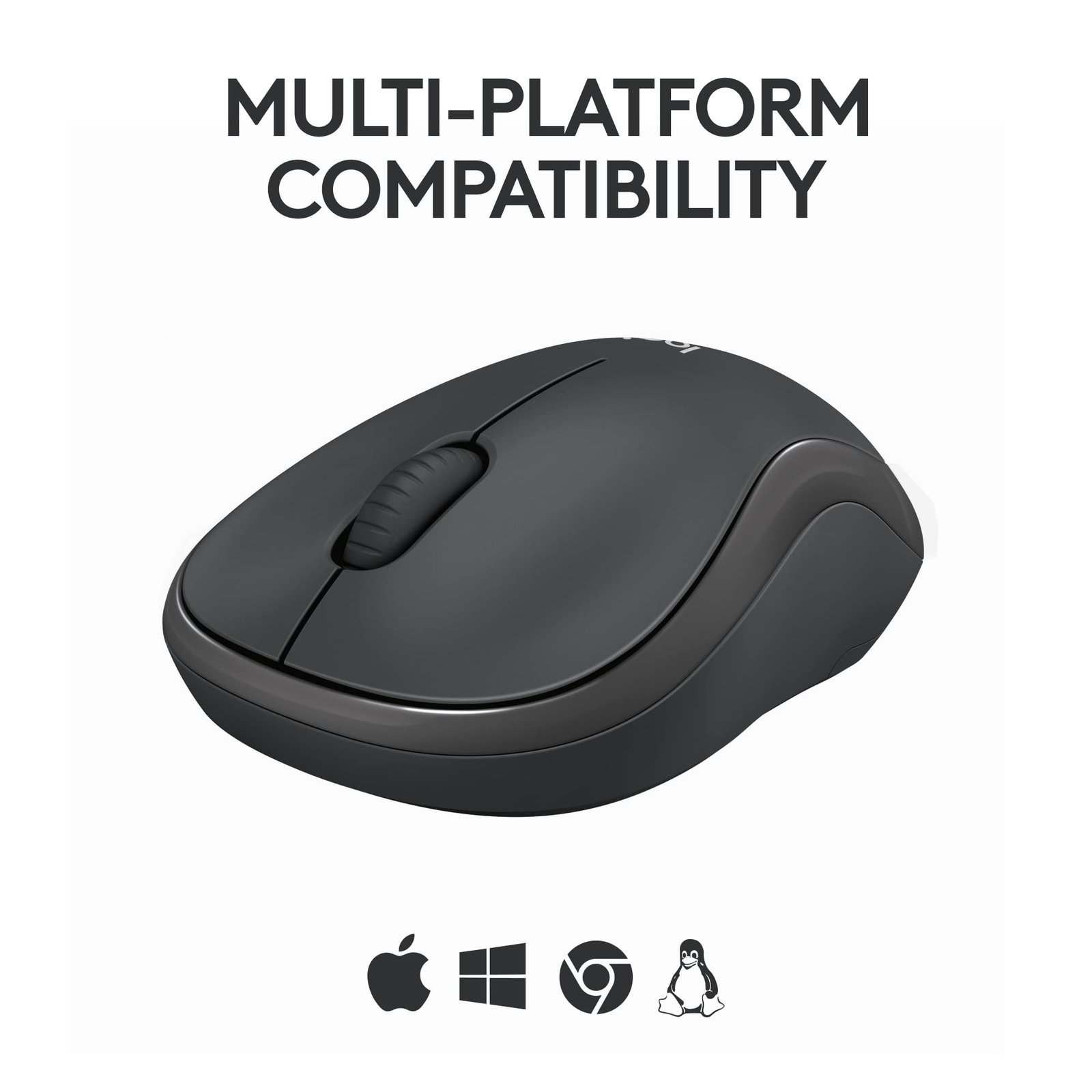 Logitech M240 Silent Bluetooth Mouse, Compact, Portable, Smooth Tracking, 18-Month Battery, for Windows, macOS, ChromeOS, Compatible with PC, Mac, Laptop, Tablets - Graphite