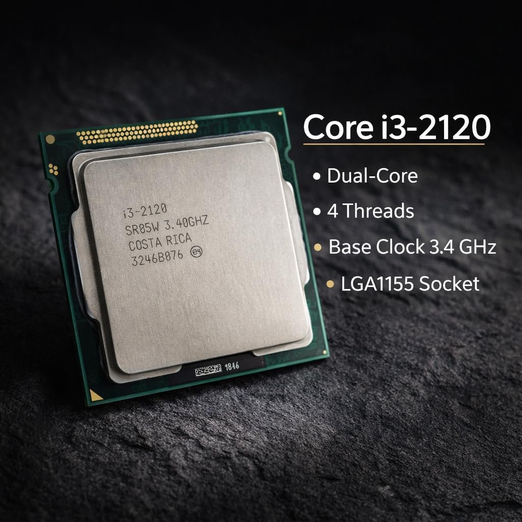 Assembled Desktop PC Core i3 2nd Gen 3.10GHz (i3-2120) | 4GB DDR3 RAM | 128GB SSD | Win 10 Pro | WiFi | HDMI VGA USB 3.0 LAN | HD Graphics 2000 | Home Office Student Computer | Ready to Use