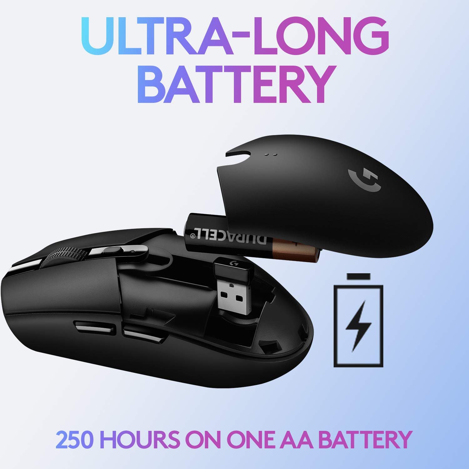 Logitech G304 Lightspeed Wireless Gaming Mouse, Hero Sensor, 12,000 DPI, Lightweight, 6 Programmable Buttons, 250h Battery Life, On-Board Memory, Compatible with PC/Mac - White