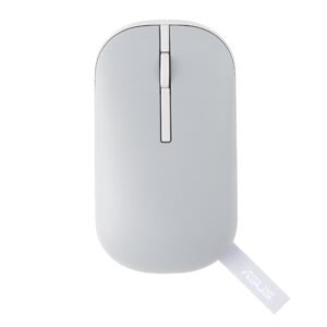 ASUS Marshmallow MD100 Wireless Bluetooth Mouse with Dual Mode (Bluetooth 5.0 & 2.4GHz), Silent Clicks, Adjustable 800/1000/1600 DPI, Multi-Device, Ergonomic Design, Grey, 1-Year Warranty