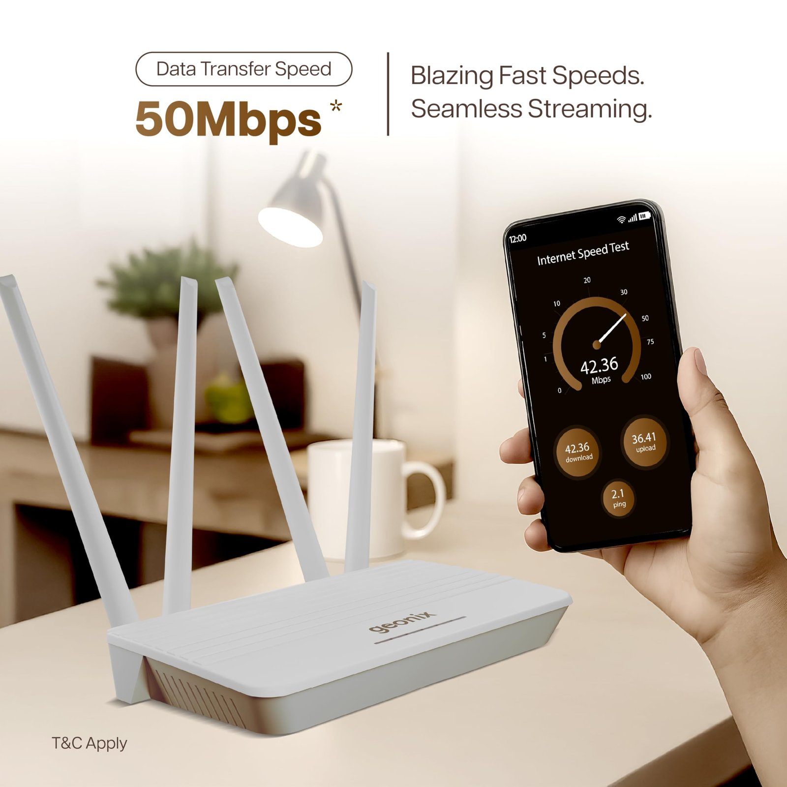 GEONIX Wireless Single_Band Router 4G Mobile Sim Based Router with 4 Antenna, Plug and Play, Wide Coverage Range, Wi Fi Range Upto 150 Meteres, Hassle Free Installation with Ethernet Port (White)