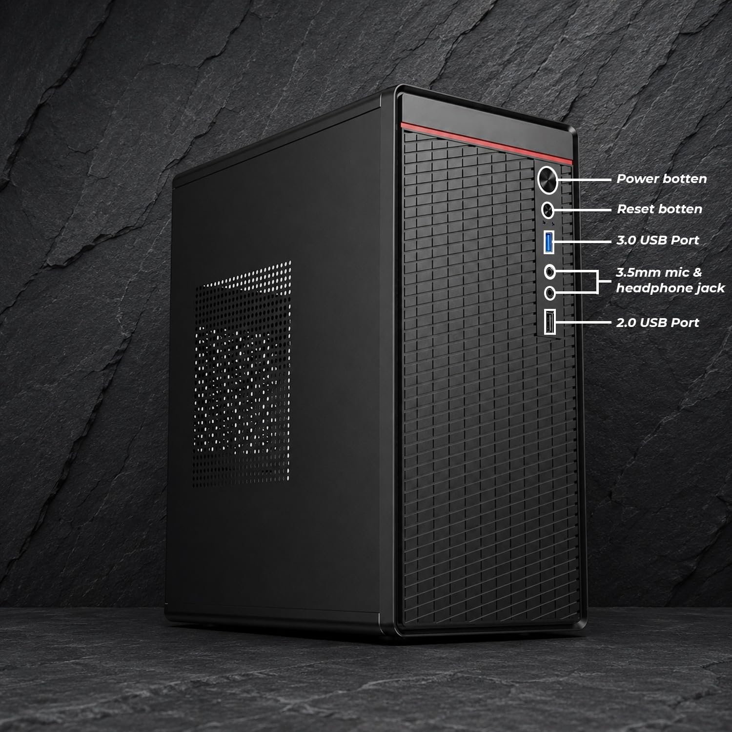 Desktop CPU PC Core i3 2nd Gen | 4GB RAM DDR3 + 320GB HDD | HDMI & VGA | Windows OS + MS Office | WiFi Dongle | Metal Cabinet | Budget PC for Office, Home & Study Use (Assembled)