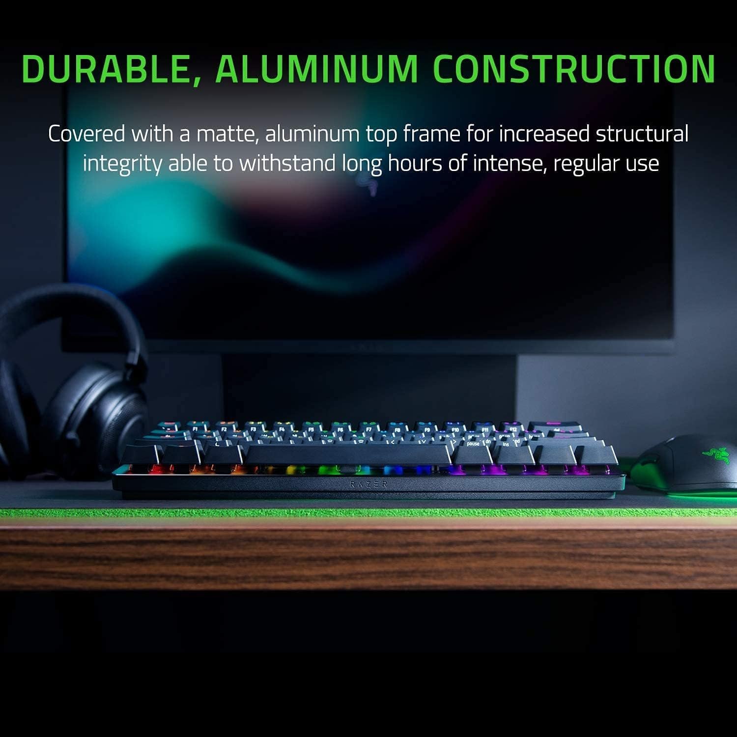 Razer Huntsman Mini Clicky Optical Purple Switch USB-C Gaming Keyboard I RGB Customizable backlighting - RZ03-03390100-R3M1 (Black)