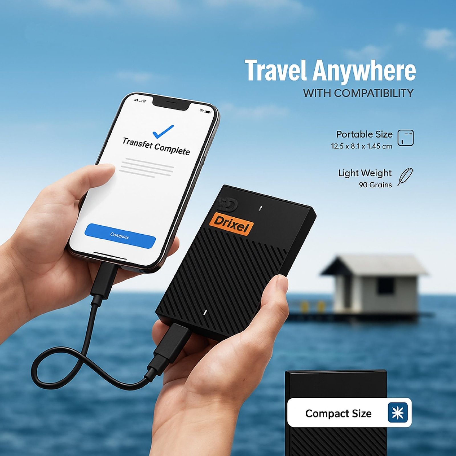 MAYUMI DRIXEL HS 1TB External Hard Disk for Laptop, PC, Mac & Mobile (OTG)