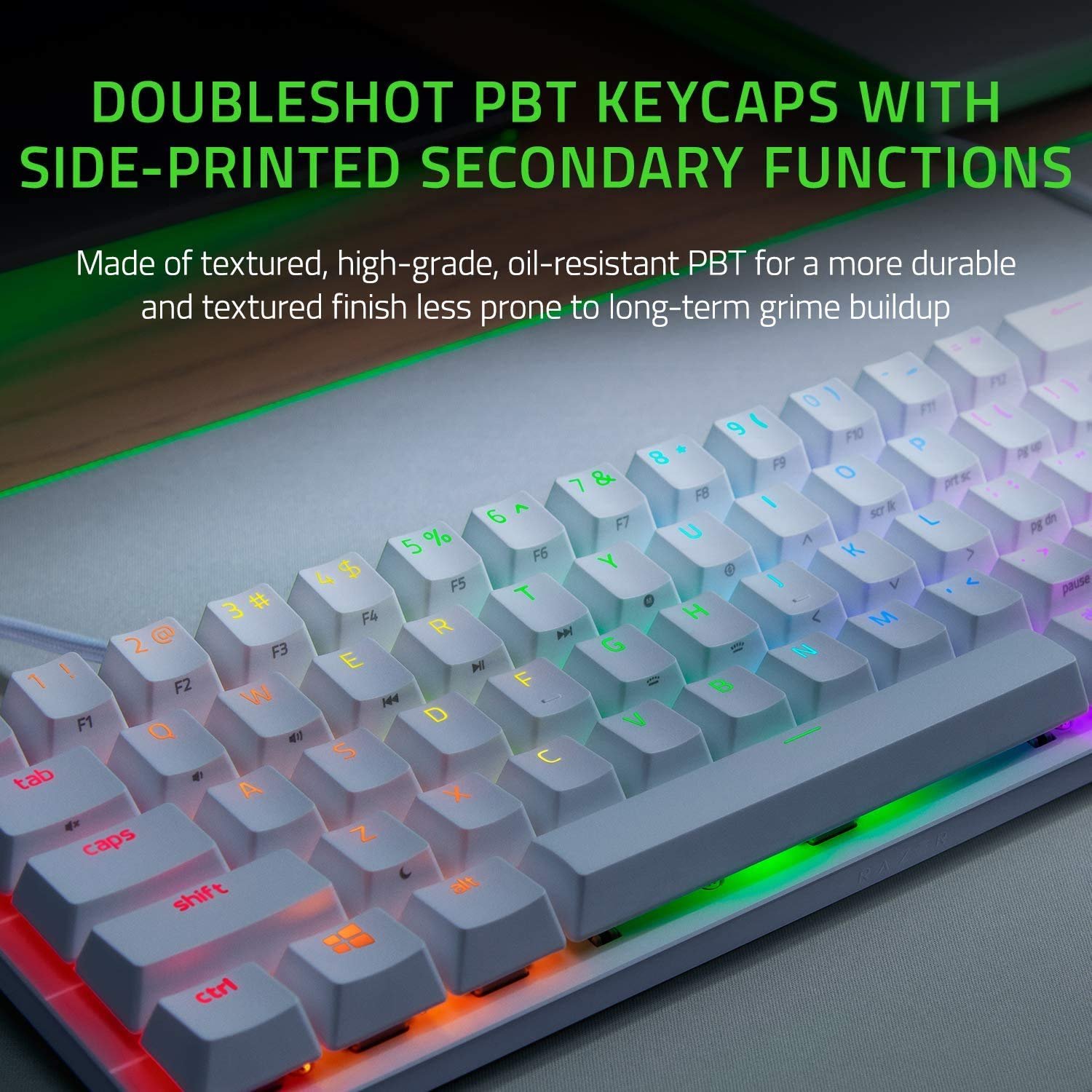 Razer Huntsman Mini - Mercury Edition - 60% Optical Gaming Keyboard (Clicky Purple Switch) - FRML Packaging