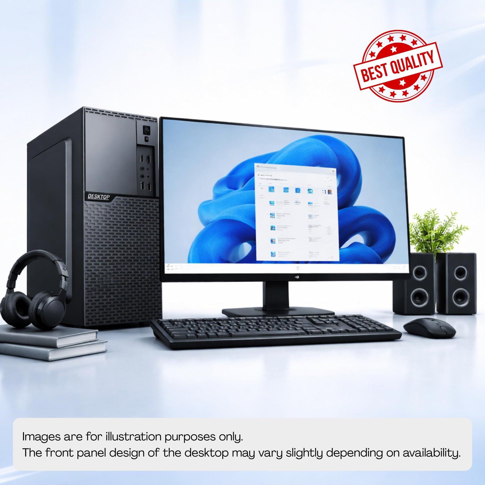 GLOBAL TOUCH I3 4th Gen Desktop Computer (I3 4160) | 8GB DDR3 RAM | 128GB SSD | Windows 11 64 Bit Licensed | MS Office | HDMI, VGA, WiFi | Premium Design PC for Home & Office