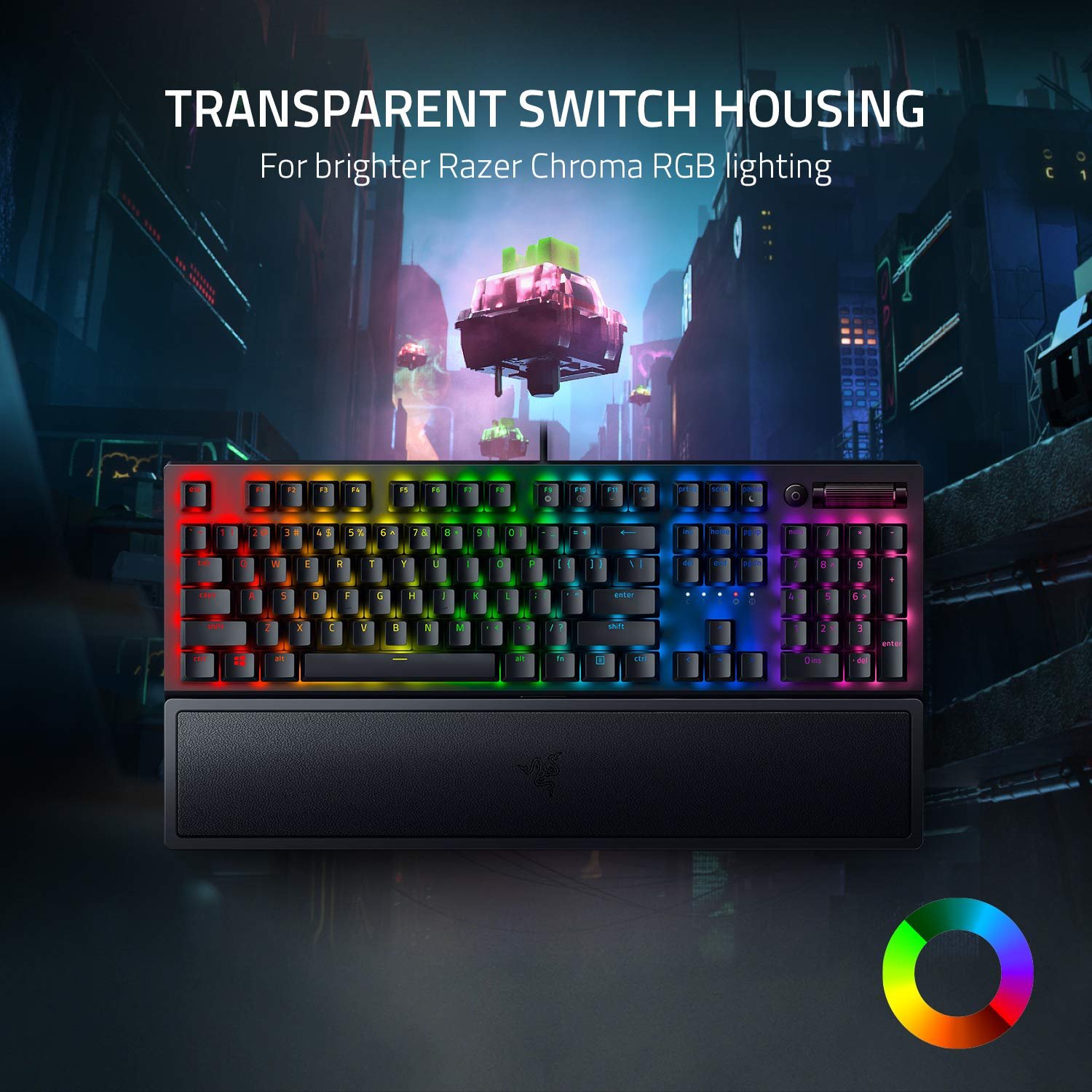 Razer BlackWidow V3 - Black - Mechanical Gaming Keyboard with Razer Chroma RGB - Green Switch - RZ03-03540100-R3M1
