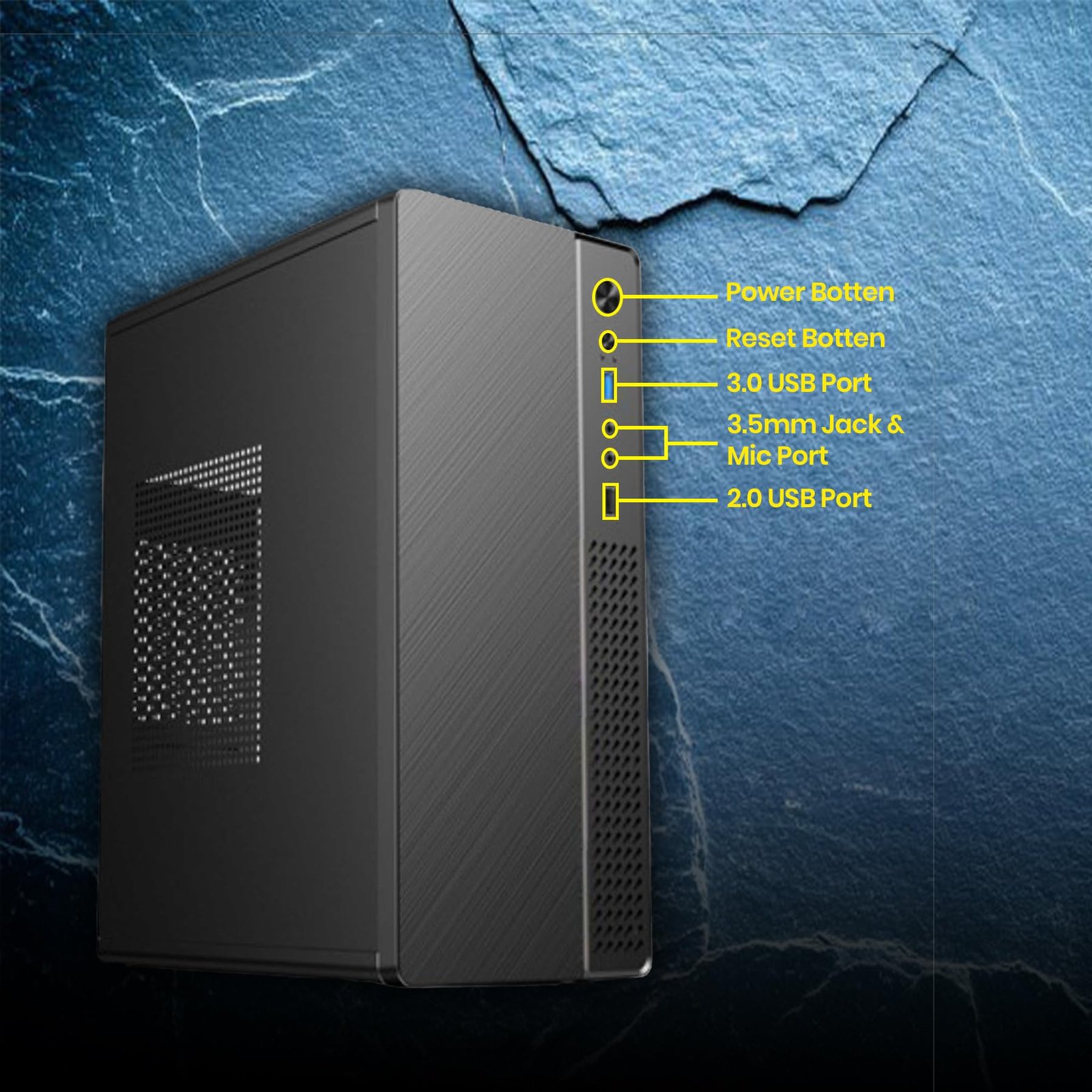 Desktop PC with H61 Motherboard | Core i3 3rd Gen Processor Up to 3.40GHz | 8GB DDR3 RAM | 128GB SSD | Windows 10 Pro + MS Office | WiFi Dongle | HDMI & VGA | USB | Home Office Study Computer