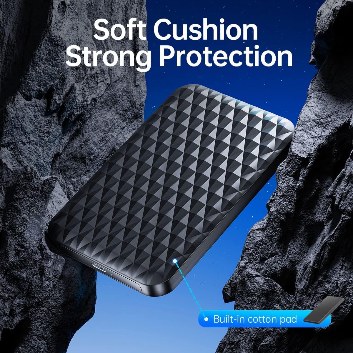 1TB Portable External Hard Disk Drive - External Storage Drive - USB 3.0 for PC Laptop Windows and Mac, External HDD. (Cube)