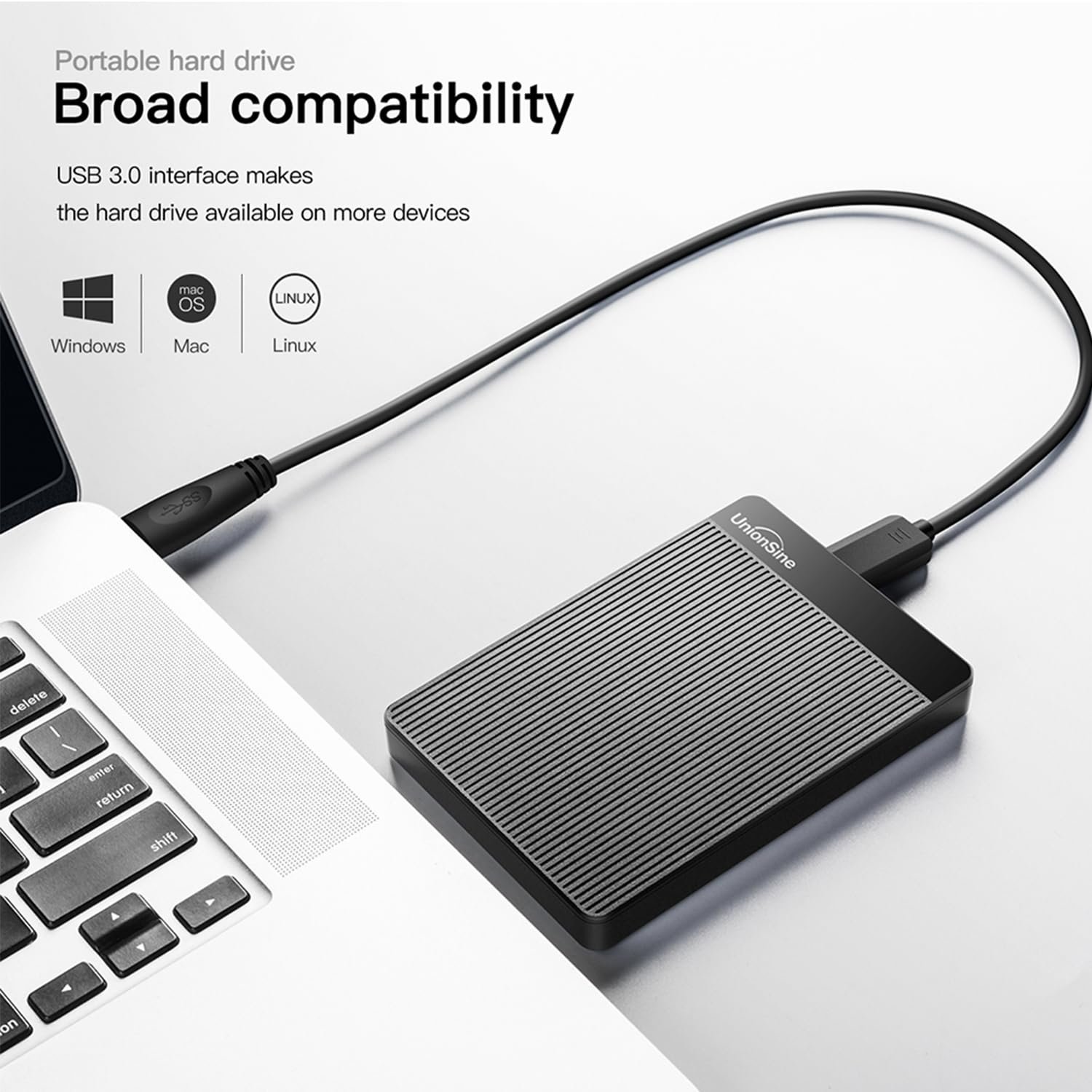 UnionSine External Hard Disk Drive 500GB Portable HDD USB 3.0 Compatible with PC, Mac,Desktop, Laptop, Xbox One, Xbox 360, PS4