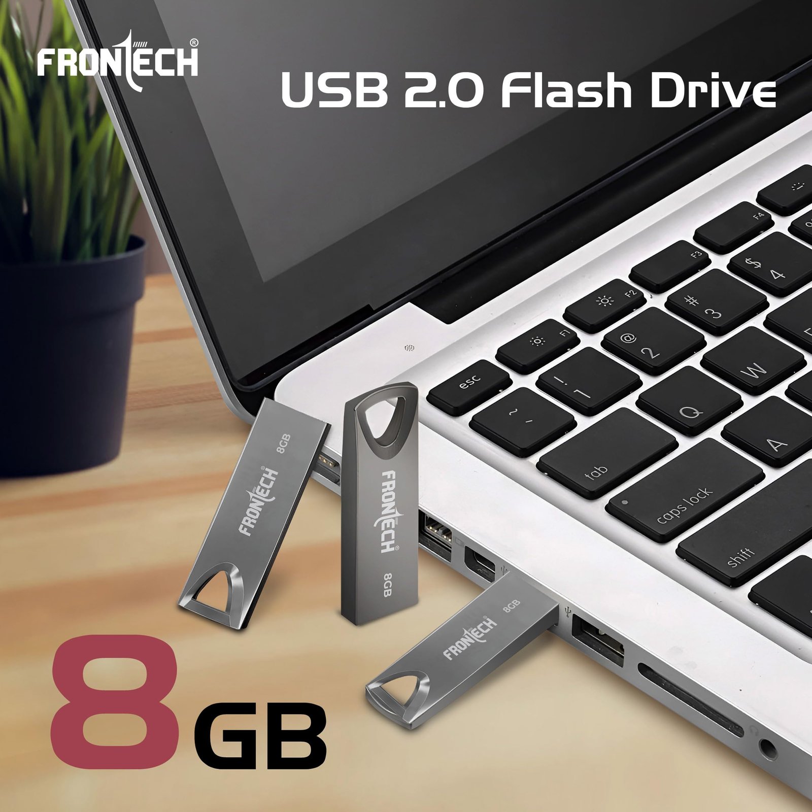 Frontech 8 GB USB 2.0 Flash Drive | 480 Mbps | High Speed | Wide Compatibility | Slim & Portable |3 Years Limited Warranty (PND-0001)