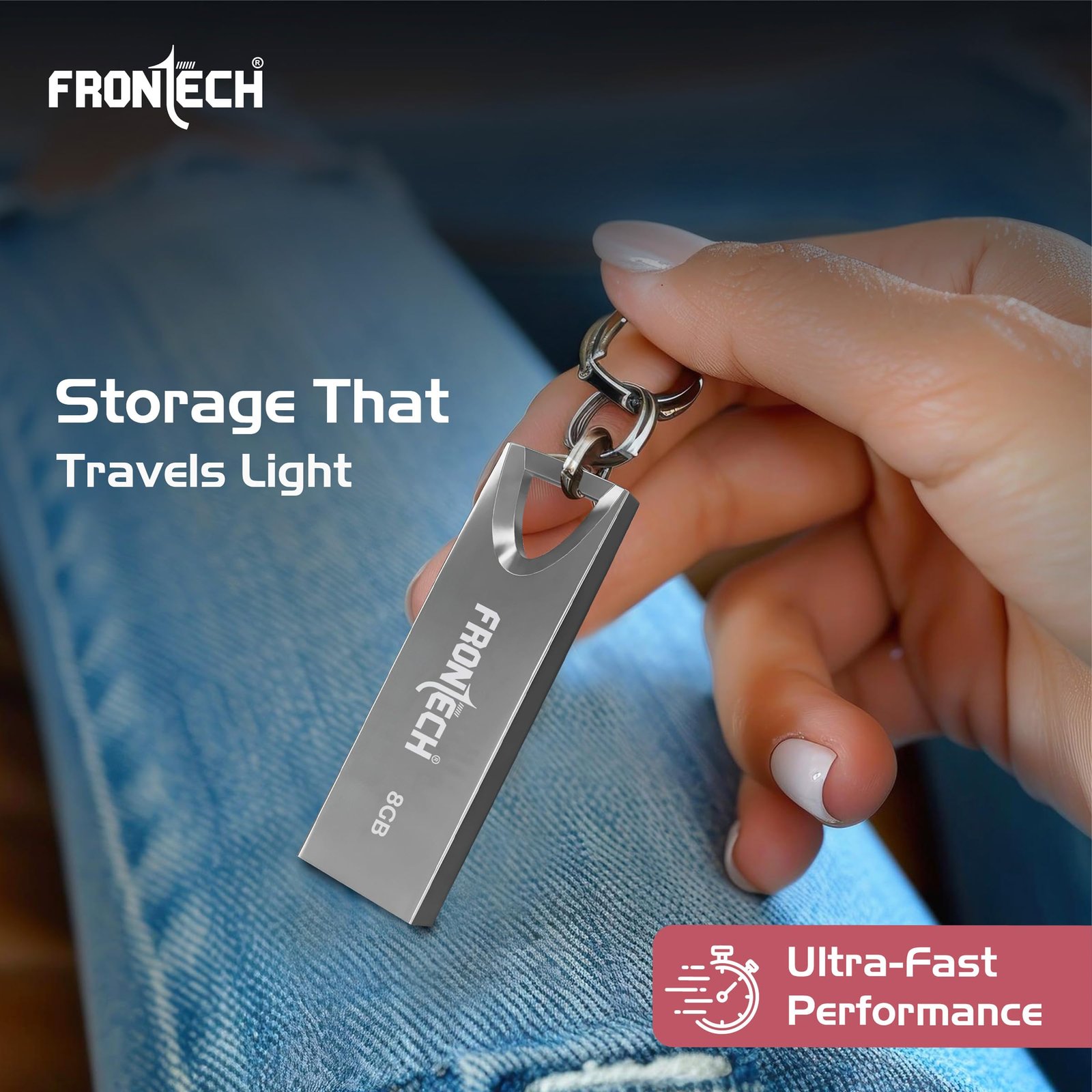 Frontech 8 GB USB 2.0 Flash Drive | 480 Mbps | High Speed | Wide Compatibility | Slim & Portable |3 Years Limited Warranty (PND-0001)